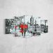 Homemania Afbeelding Londen, 5 steden en landschappen per woonkamer, meerkleurig, 100 x 3 x 60 cm, HM205PKNV-116, polyester, hout