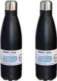 Concorde 2x pièces bouteilles thermos / bouteilles isothermes en acier inoxydable noir 0,75 L