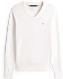 Tommy Hilfiger Pima Org Ctn Cashmer Trui - V-hals - Lange mouw - Effen - Regular Fit - Beige - Maat L