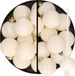Decoris kerstballen 28x st 4-6 cm kunststof -met glazen piek -wol wit