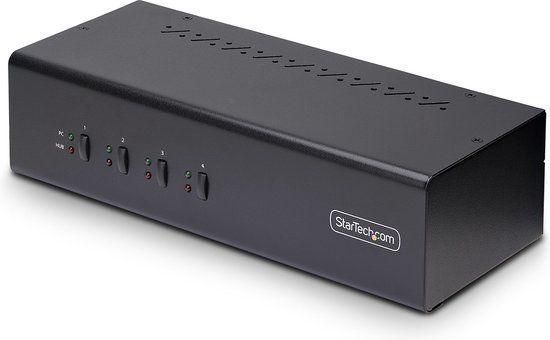 StarTech.com 4-Port Dual-Monitor DisplayPort KVM Switch, 4K 60Hz