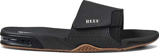 Reef Fanning Slide - Heren Slippers - Zwart/Zilver - Maat 46 - Slides - Lente/Zomer 2024