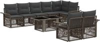 vidaXL Tuinbank - Set - 9-delig - Grijs en Donkergrijs - Polyrattan