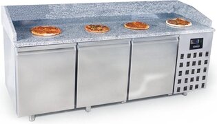 - Professionele Pizzawerkbank | 3 Deuren | RVS | | 7489.5225 | Horeca grijs