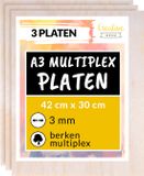 Creative Deco 3 x A3 Multiplex | 420 x 300 x 3 mm | Baltische Berkenhout | DIY, Kunst
