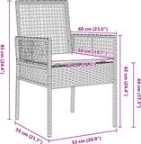 vidaXL Tuinstoel Beige Poly Rattan 2 stuks Inclusief Kussens