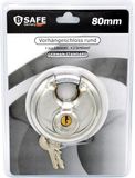 B-Safe cadenas - 80 mm - acier trempé - anse - inoxydable - avec 2 clés - Vélo/scooter/bateau/remise de jardin