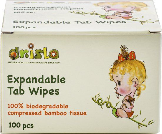 Dr. Isla Gecomprimeerde baby doekjes - Bamboe - 100 Tabletten