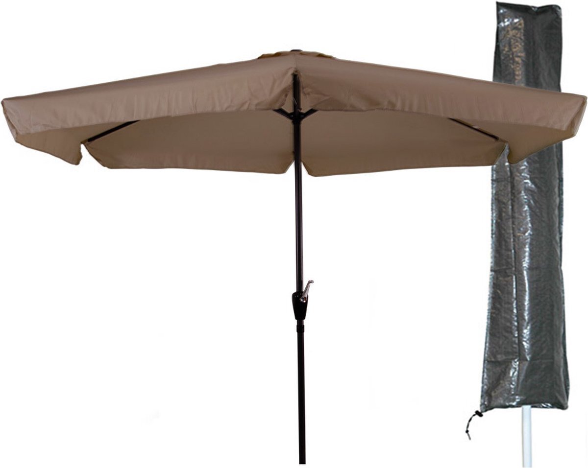 Outdoor Living Parasol Gemini - 300 cm - Ecru + Basic CUHOC Parasolhoes