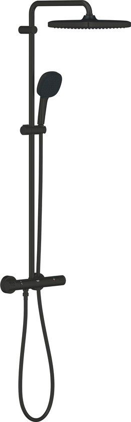 GROHE QuickFix Vitalio Comfort 250 Douchesysteem - Mat Zwart - Thermostatisch - Met Badkraan