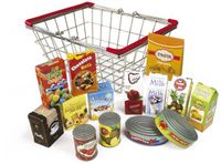 Tachan Metalen Boodschappenmand Met Eten 15 Stukken Veelkleurig 5-8 Years Kinderen