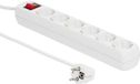 Microconnect GRU0065W - 6-weg Schuko Socket 5M Wit - Met AAN/UIT swit