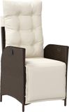 vidaXL Tuinstoelen - 2 stuks - Verstelbaar - Met voetensteun - Poly rattan - Bruin