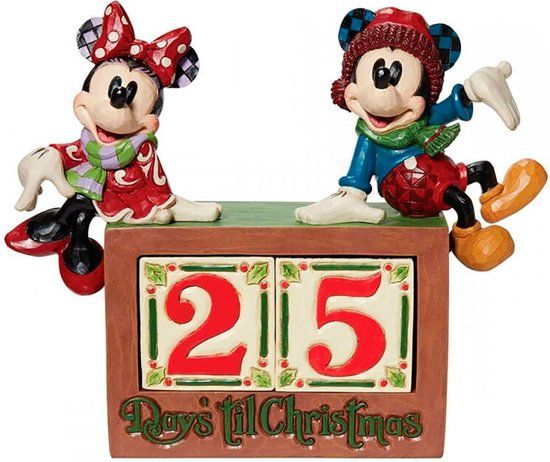 Enesco Disney Traditions Mickey & Minnie Countdown Bloc Figuur - Minnie Mouse - 19.5cm