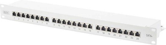 Digitus DN-91624S-EA 24-poorts Netwerk Patchpaneel CAT 6A - Grijs