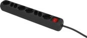 Unitec prise de table avec interrupteur - 4 et 4 prises - 1,4 m - H05VV-F3G1,5 mm² - Noir