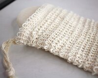 Sisal shampoo bar zeepzakje - gebroken wit - 9 x 13 cm