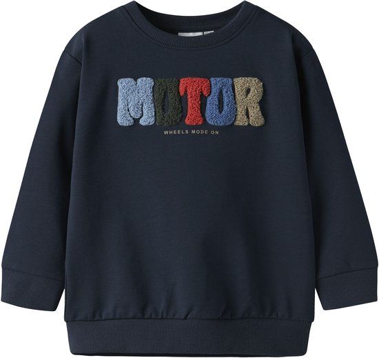 NAME IT NMMBLUKE LS NREG SWEAT UNB BOX Jongens Sweater Katoen Elastaan Lange Mouw Navy Blazer Maat 104