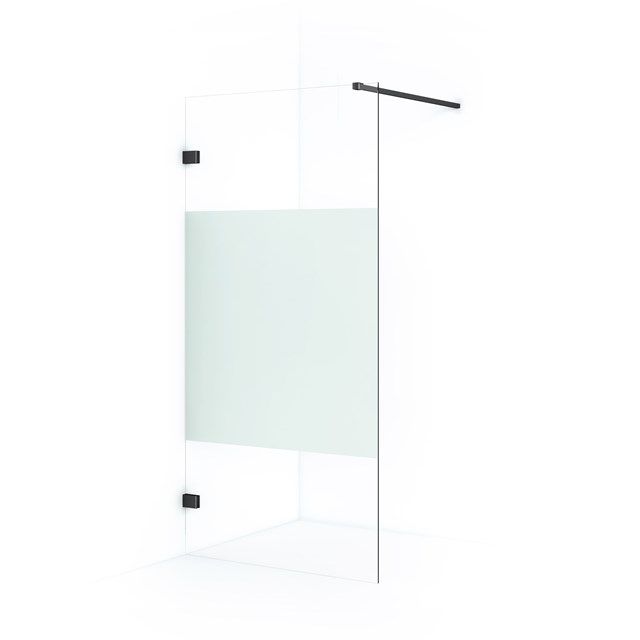 Maxaro Inloopdouche Diamond 100cm 8mm Helder Veiligheidsglas Zwart Chroom