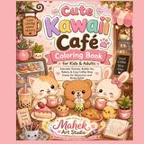 Cute Kawaii Café Coloring Book for Kids & Adults