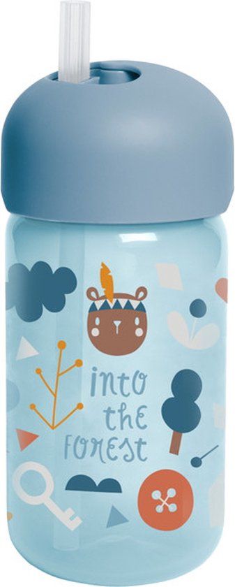 Suavinex Forest Blauw Rietjesbeker - 340ml - Blauw