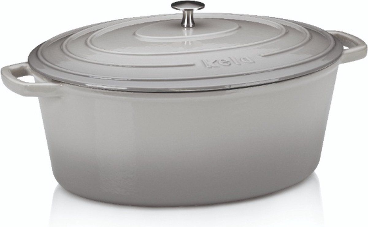 Kela Calido Braadpan - Ovaal - Grijs - 36 x 29 cm