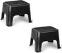 Plasticforte Tabouret de cuisine/rehausseur - 3x pièces - 40 x 30 x 28 cm - noir - Rehausseur cuisine/salle de bain - max 150 kg