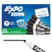 Expo Whiteboardmarkers, ronde punt, zwarte inkt, 24 stuks