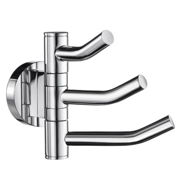 Smedbo Home HK327 - 3-voudige haak zwenkbaar - Chroom