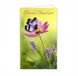 15-6549 Verjaardagskaart vlinder kosmos bloemen roze lavendel paars met envelop formaat 12 x 19,5 cm - voor meisjes vrouwen die van de natuur houden - foto's gesublimeerd door glanzend zilver blad