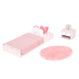 Our Generation OG Sweet Snuggles Slaapkamerset - Poppenhuismeubels - Platform Bed & Nachtkastje - 45 cm Poppenaccessoires - Pretend Play - Speelgoed voor Kinderen vanaf 3 jaar