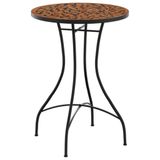 VidaXL Bistrotafel mozaïek Ø50x70 cm keramiek terracottakleurig