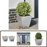 vidaXL Plantenbakken 2 st 30x30x30 cm gegalvaniseerd staal