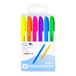 Raylu Paper Neon-tekstmarker met afgeschuinde punt, verpakking met 6 markeerstiften met lijnbreedte van 1-4 mm, fluorescerende marker voor studie, kantoor en organisatie (neon)