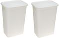 Benson Panier à linge - 2x - rotin - avec couvercle - blanc - 60 litres - 33 x 44 x 60 cm - plastique