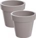 Merkloos Prosperplast Bloempot/plantenbak - 2x - taupe - kunststof - D20 x H18 cm