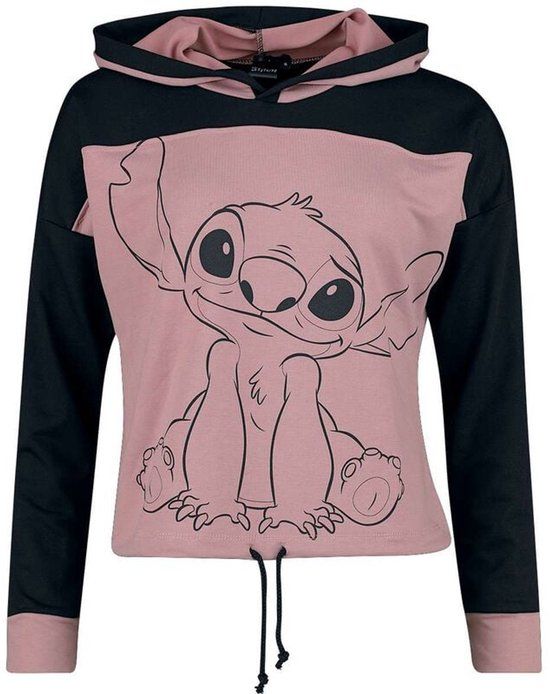 Lilo & Stitch Dames Trui met capuchon - zwart/roze - L