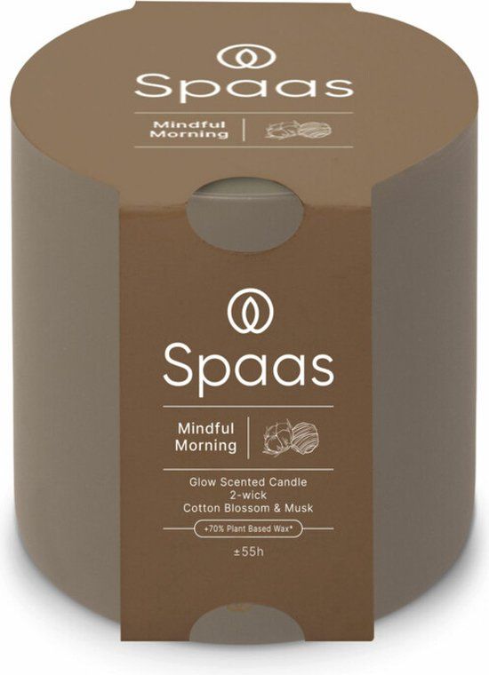 SPAAS Glow Geurkaars 2-wiek Mindful Morning ± 55 branduren
