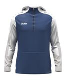 Jako Dynamic Hooded Half Zip Kinderen - Nachtblauw / Wit / Lichtgrijs | Maat: 140