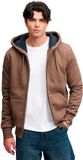 Superdry - Hoodie à capuche doublé de polaire zippé - Homme - Mocha marron chiné - S