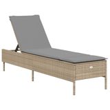 VidaXL Lounge Chair Padded Seat Polyrattan, Steel Grey