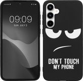 kwmobile telefoonhoesje geschikt voor Samsung Galaxy A35 - Hoesje voor smartphone in wit / zwart - Backcover van TPU - Don't Touch My Phone design