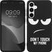 kwmobile hoesje geschikt voor Samsung Galaxy A35 - Hoesje voor smartphone in blanc / noir - Backcover van TPU - Don't Touch My Phone design