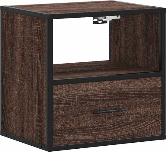 vidaXL Nachtkastje wandgemonteerd 40x31x39,5 cm bruin eikenkleurig