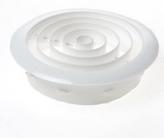 Nedco Ventilatierooster kunststof wit rond 12cm 514300 (Prijs per stuk)