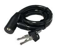 glowster Diefstalbeveiliging, 12 mm x 1 m, met sleutel, snij- en sabotagebestendig, ideaal voor het beveiligen van fietsen en waardevolle voorwerpen.