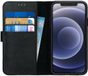 Rosso Deluxe Book Case Echt Leer Zwart voor Apple iPhone 12 / 12 Pro