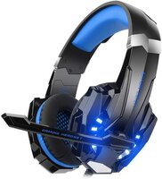 Kotion G9000 gaming-headset met stereo USB-microfoon voor PS4-laptops (zwart + blauw)