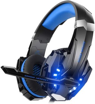 Kotion G9000 gaming-headset met stereo USB-microfoon voor PS4-laptops (zwart + blauw)