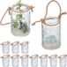 Merkloos Relaxdays windlicht lantaarn - set van 12 - glas - met hengsel - binnen - buiten - 10,5 x 7 cm